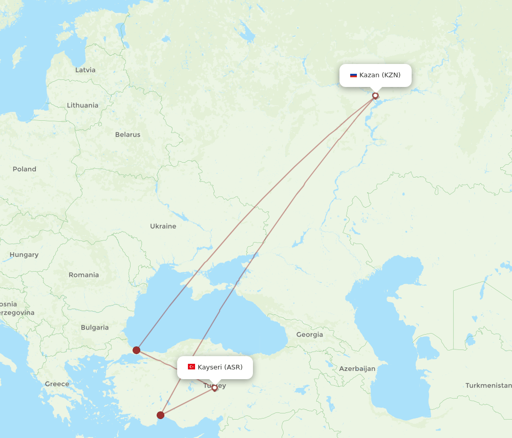 ASR-KZN flight routes