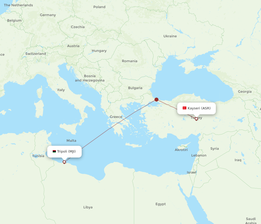 ASR-MJI flight routes