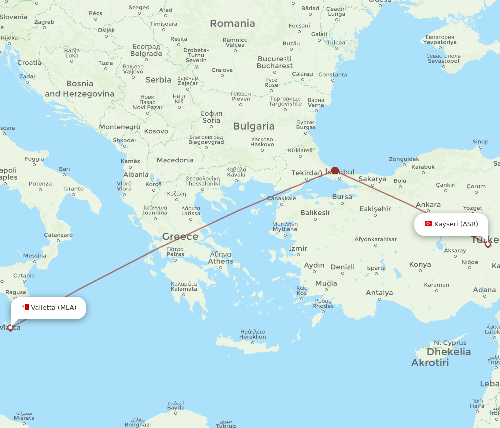 ASR-MLA flight routes
