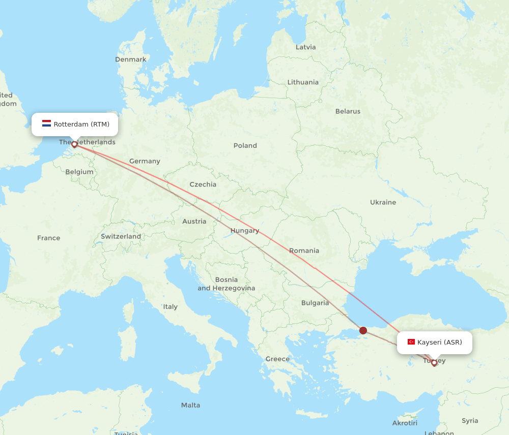 ASR to RTM flights and routes map