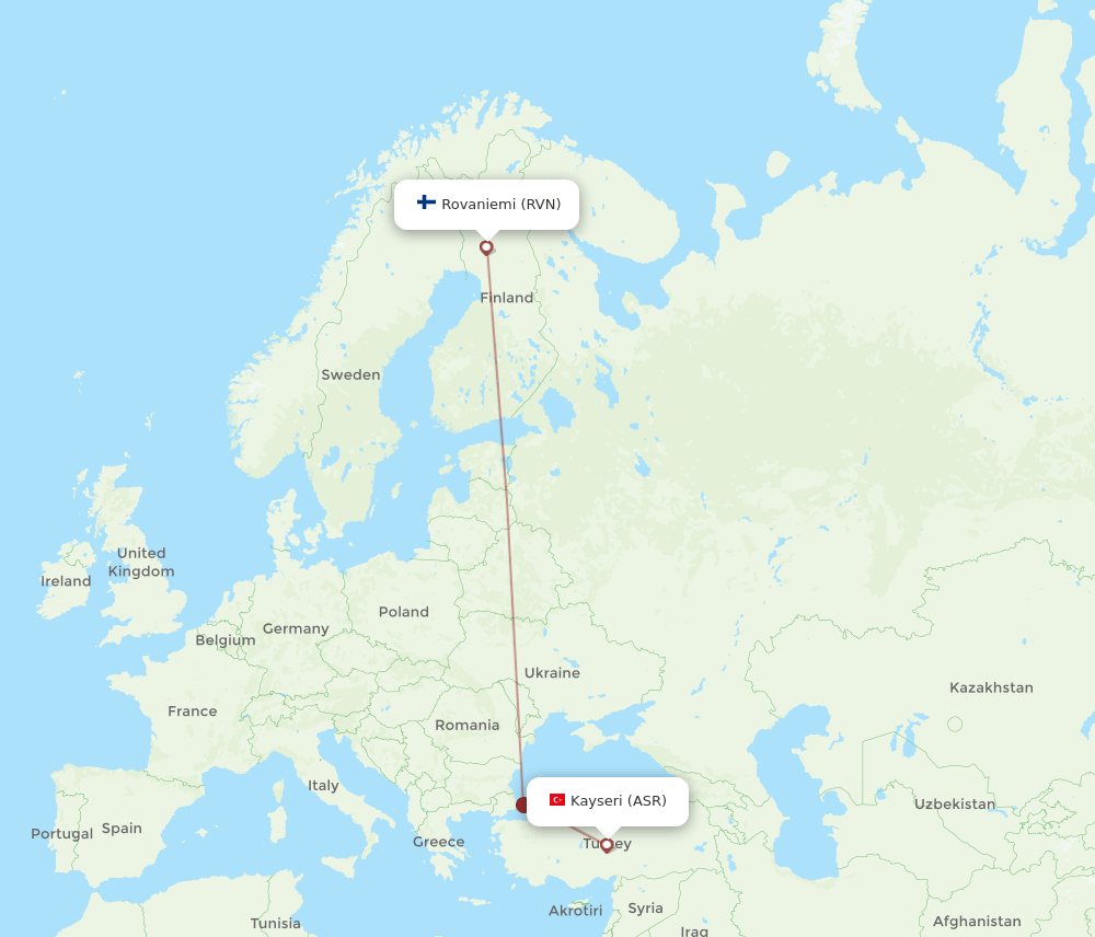ASR-RVN flight routes