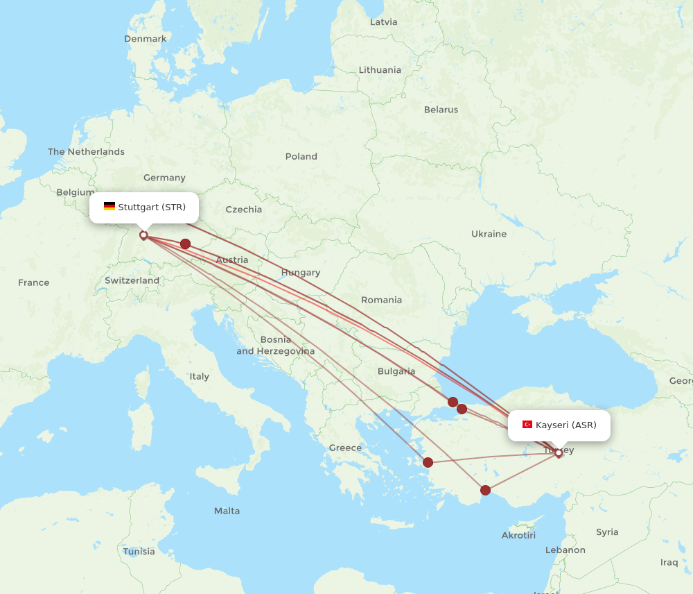 ASR to STR flights and routes map