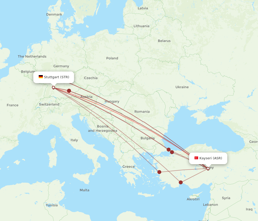 ASR-STR flight routes