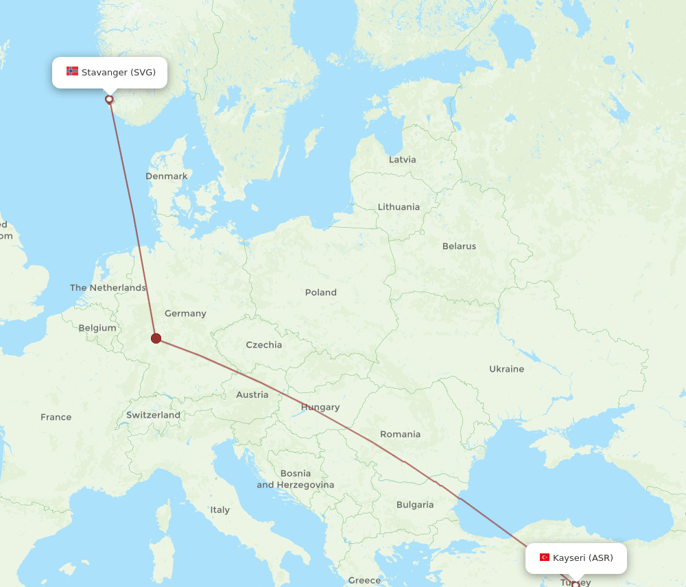 SVG to ASR flights and routes map