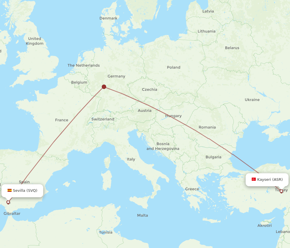 ASR-SVQ flight routes