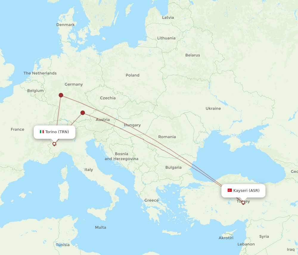 ASR-TRN flight routes