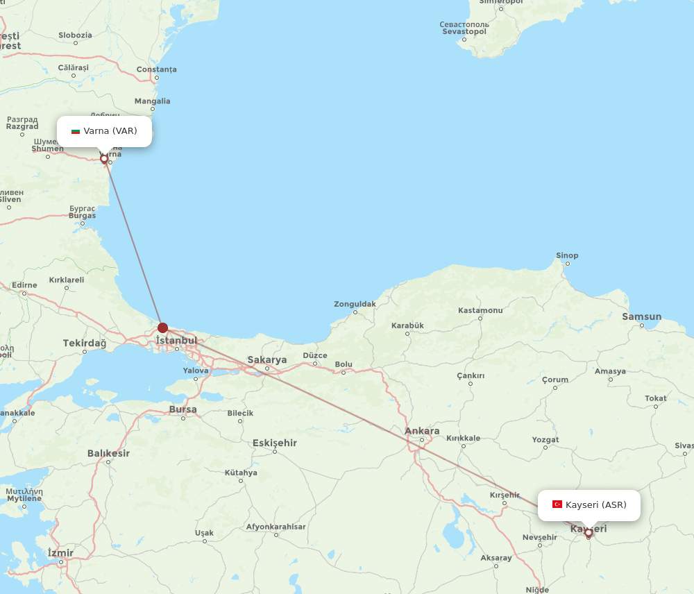 ASR-VAR flight routes