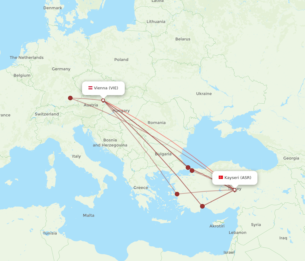 ASR to VIE flights and routes map