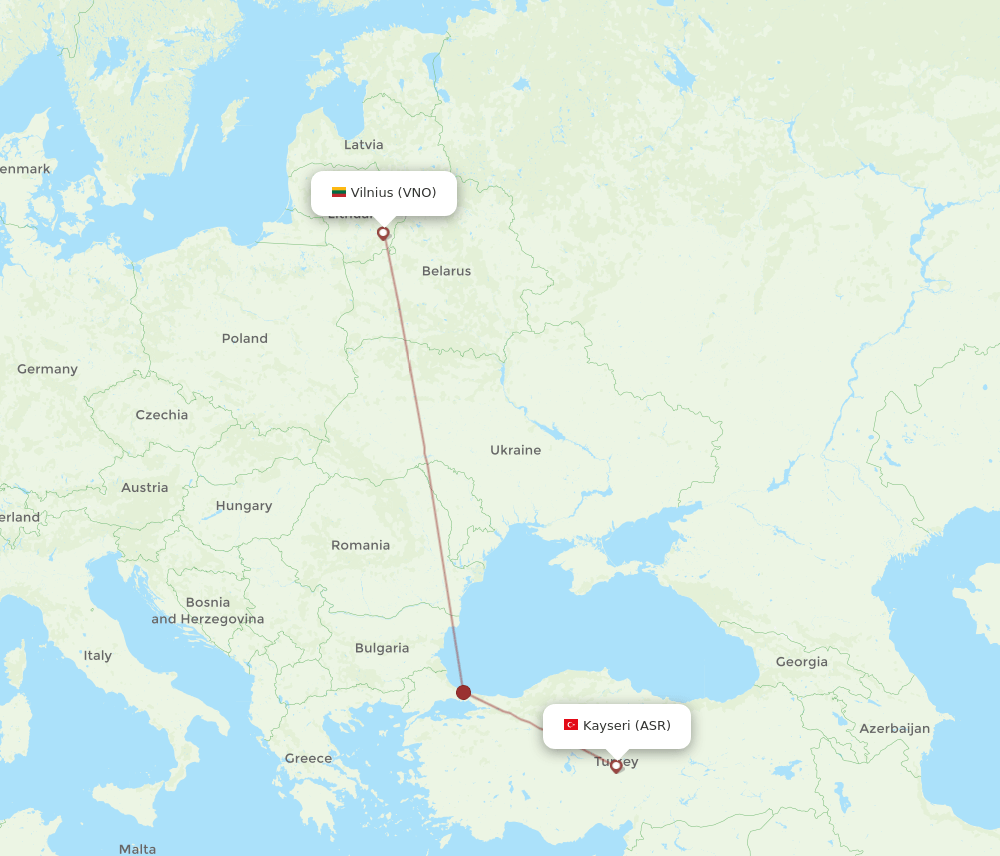 ASR-VNO flight routes