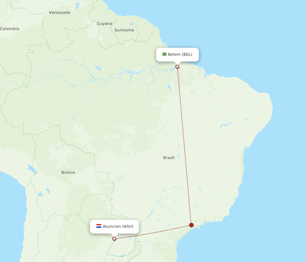 ASU-BEL flight routes