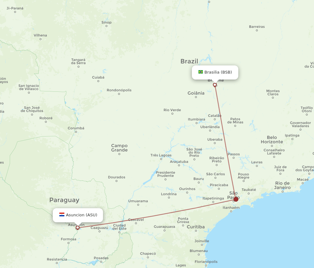 ASU-BSB flight routes