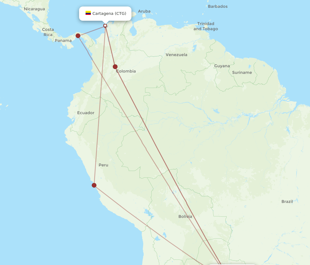 ASU-CTG flight routes