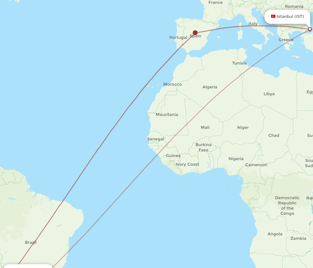 ASU-IST flight routes