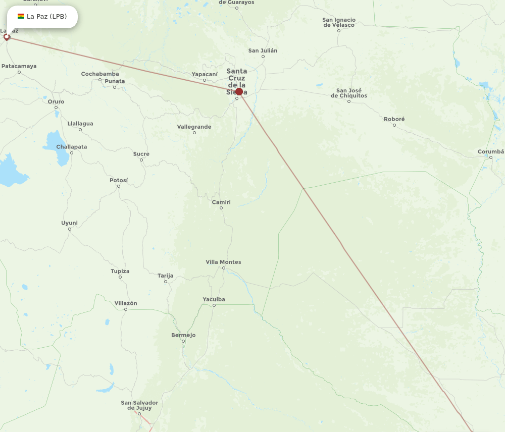 ASU to LPB flights and routes map