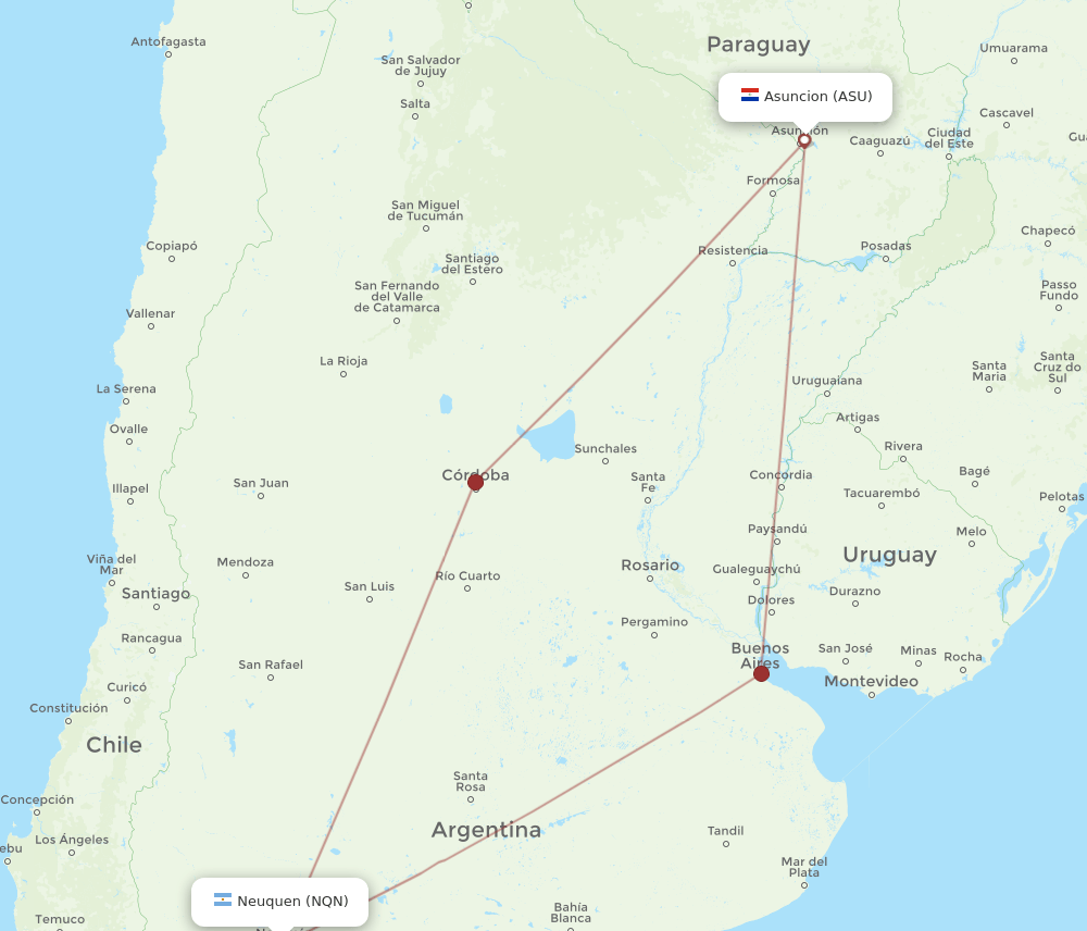 ASU-NQN flight routes