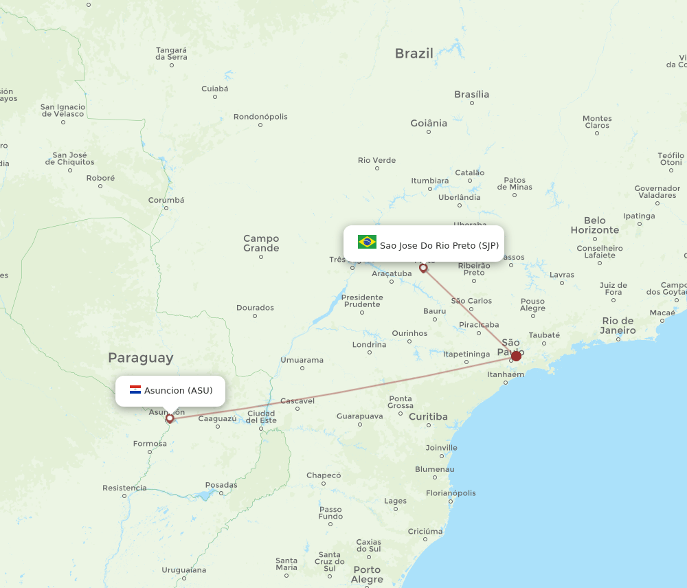 ASU-SJP flight routes