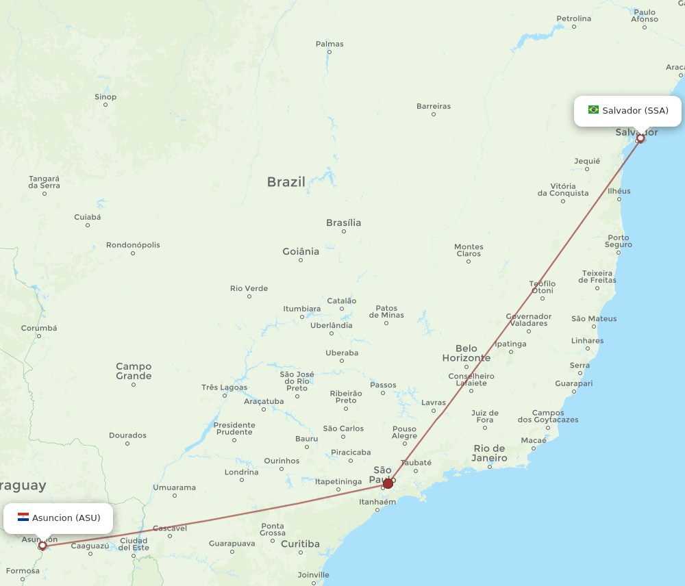 ASU-SSA flight routes