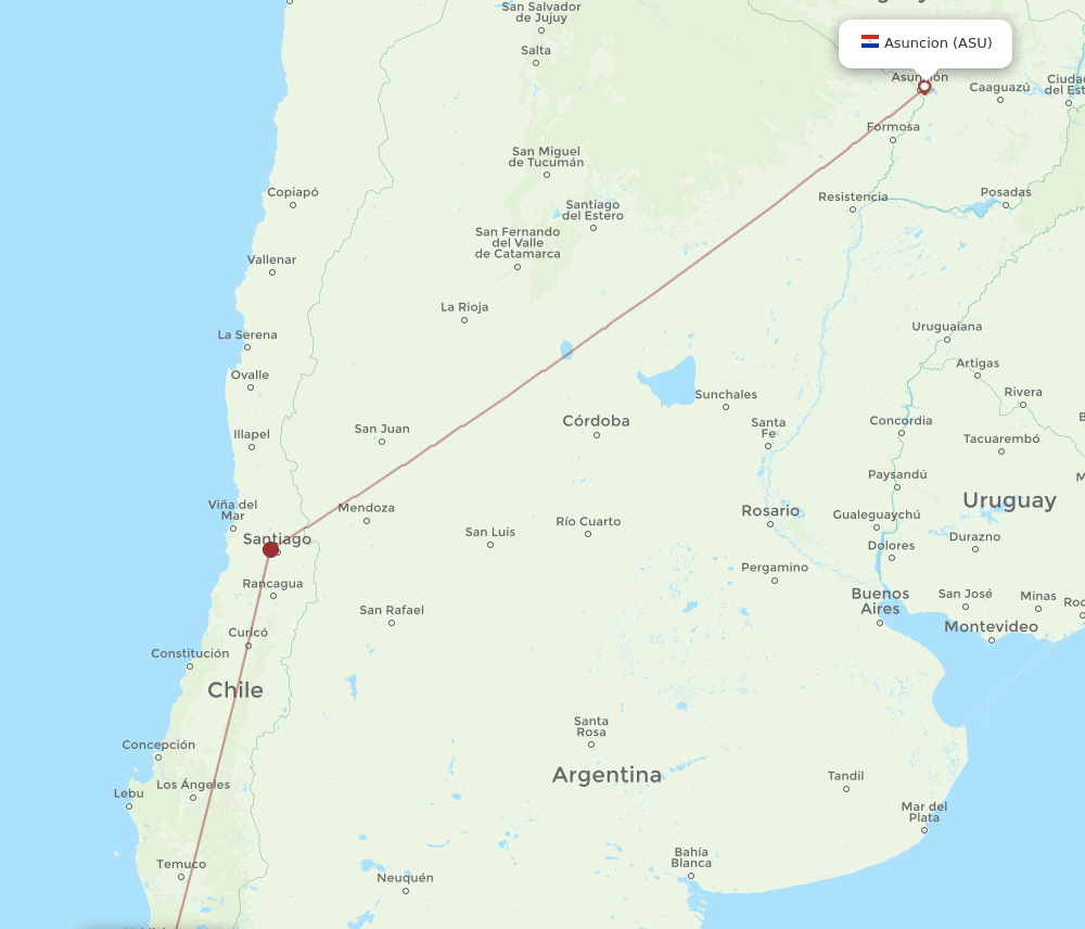 ASU-ZOS flight routes
