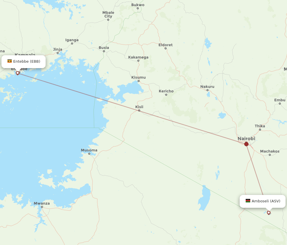 ASV-EBB flight routes