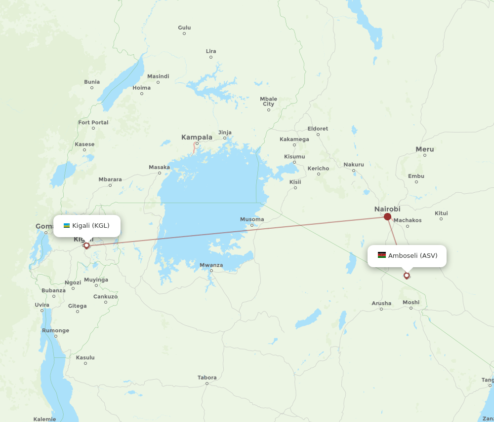 ASV-KGL flight routes