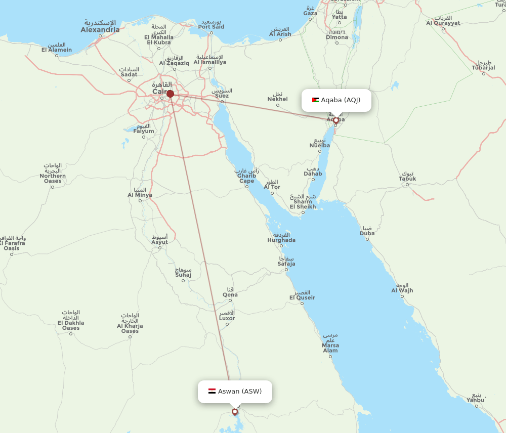 ASW-AQJ flight routes