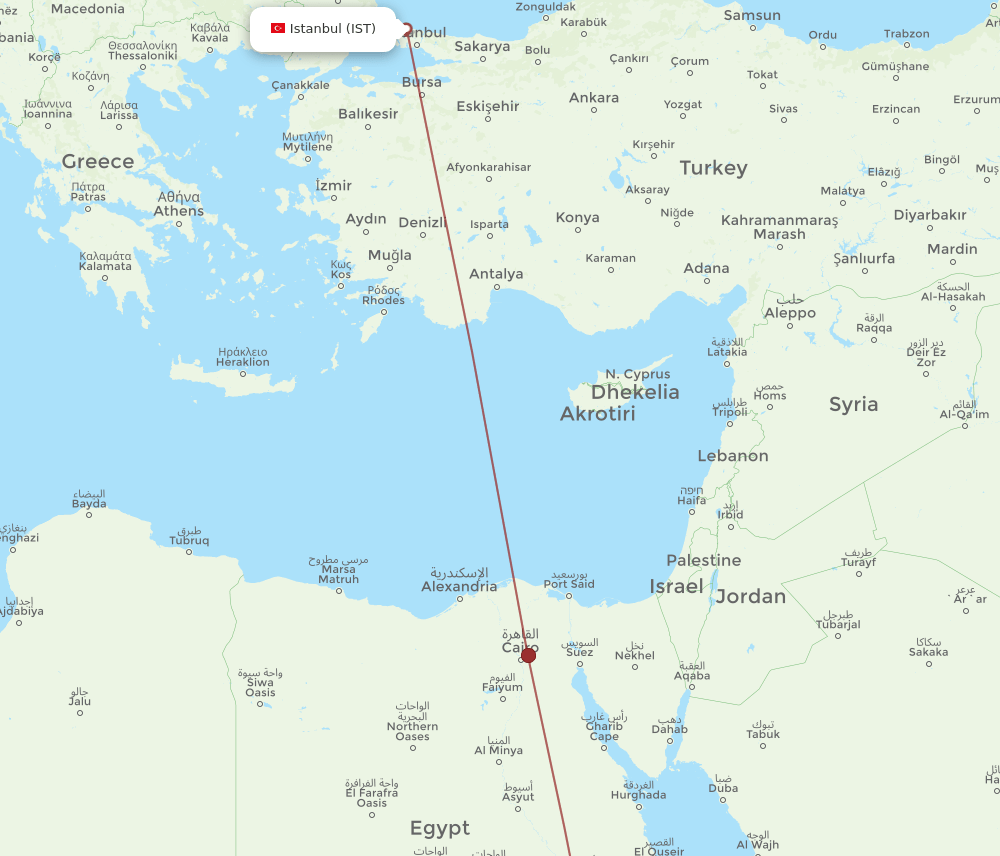 ASW-IST flight routes