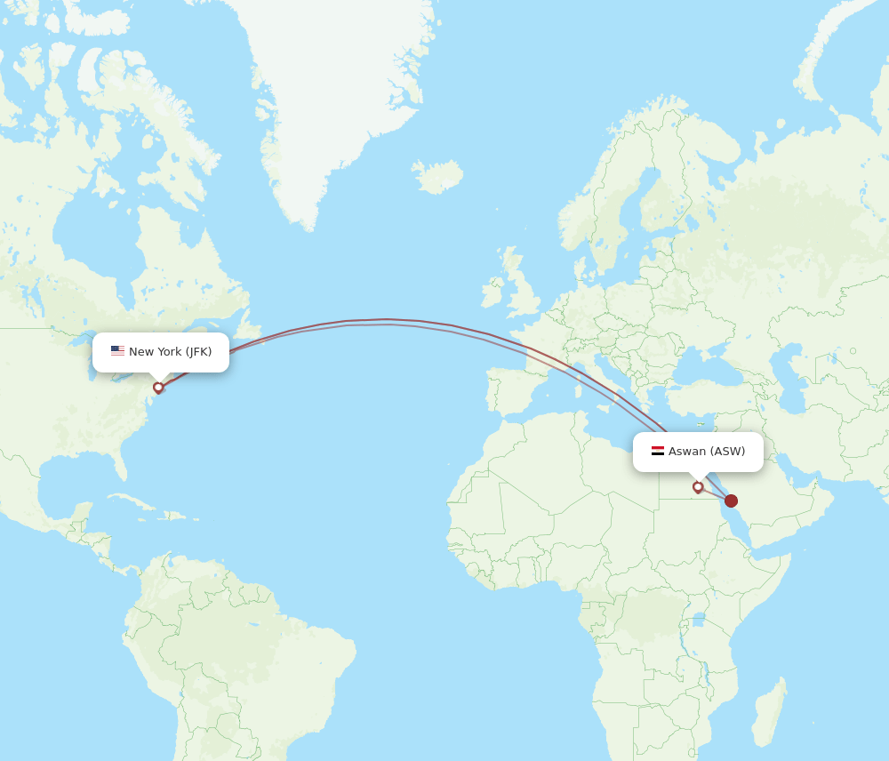 ASW-JFK flight routes