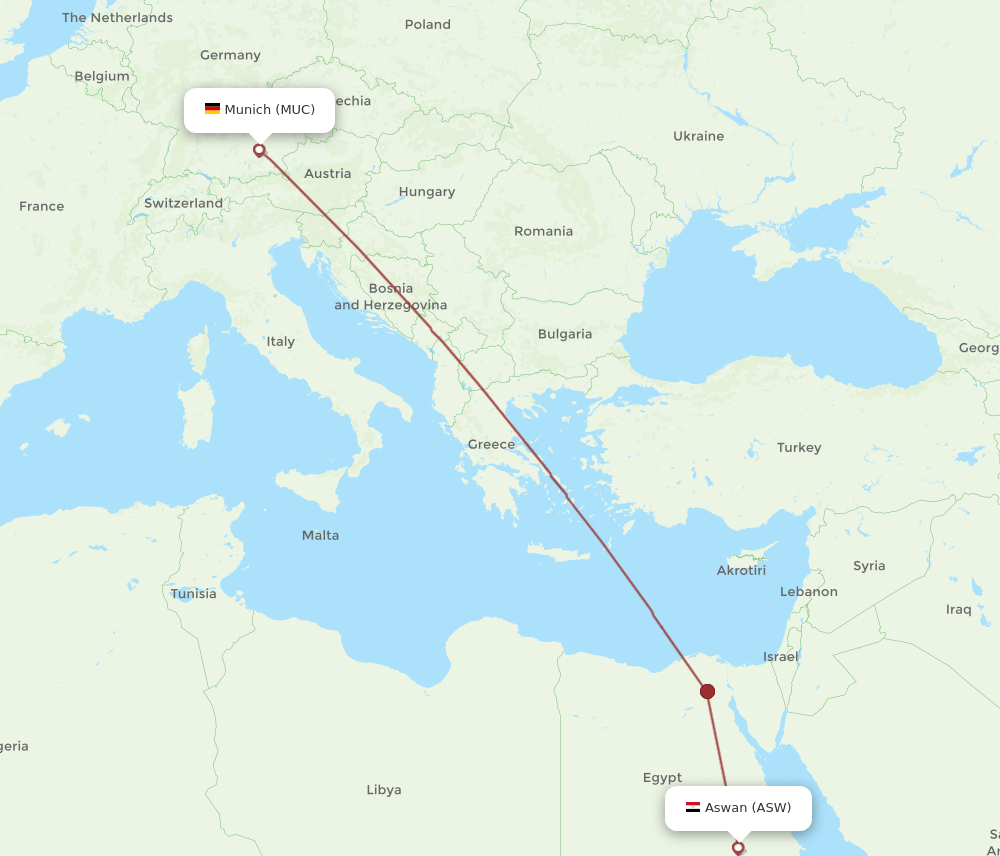ASW-MUC flight routes