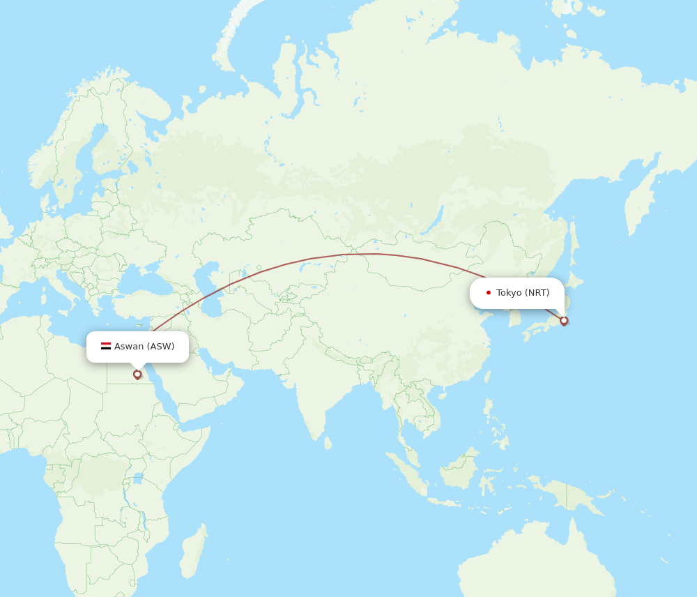 ASW-NRT flight routes