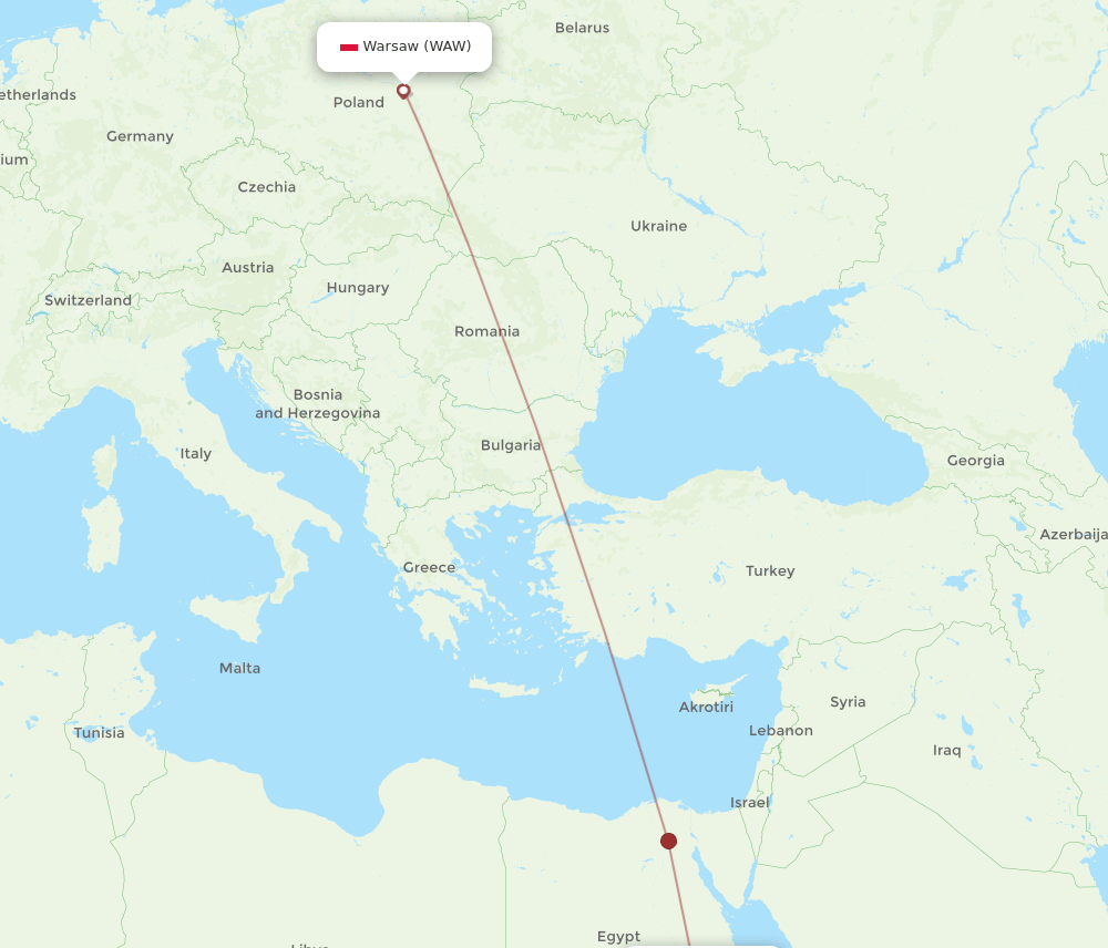 ASW-WAW flight routes