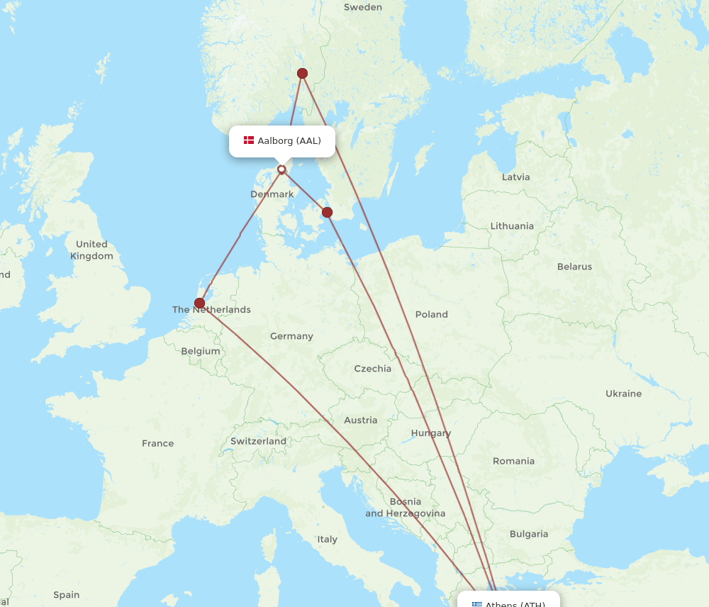 ATH-AAL flight routes
