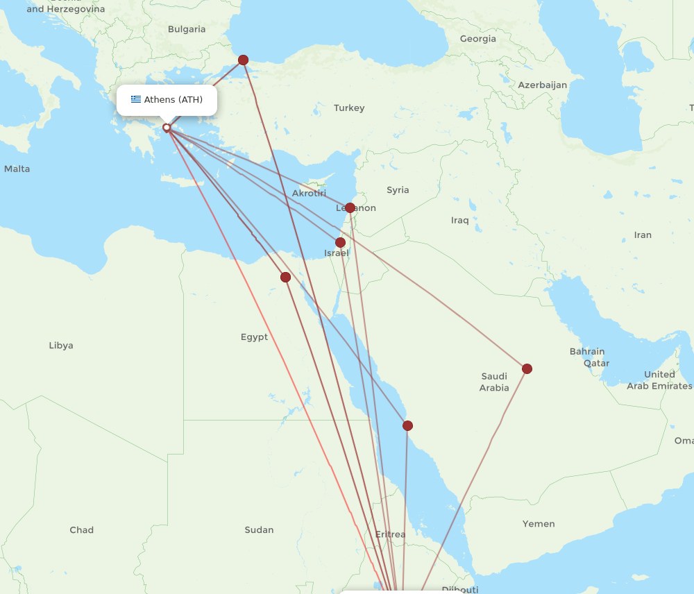 ATH to ADD flights and routes map
