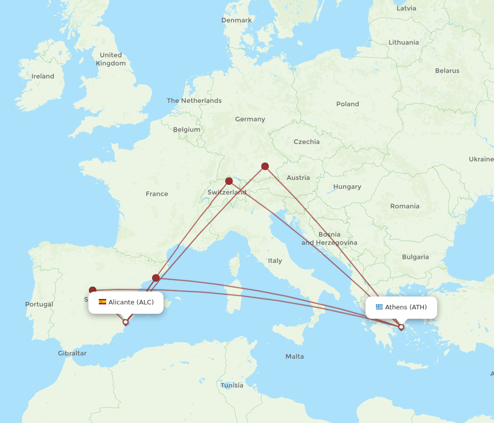 ATH-ALC flight routes
