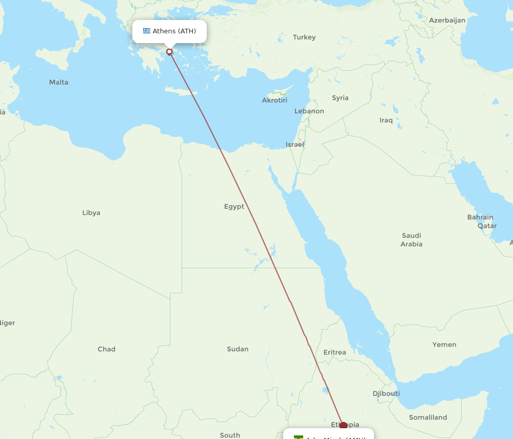 ATH-AMH flight routes