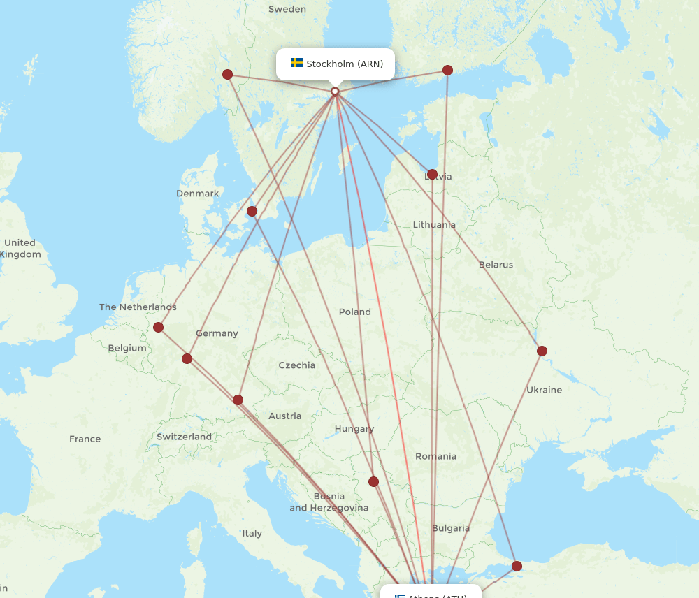 ATH-ARN flight routes