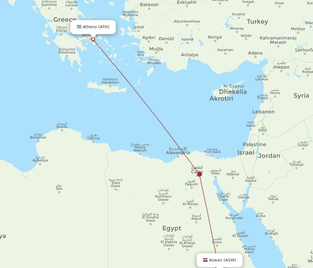 ATH-ASW flight routes