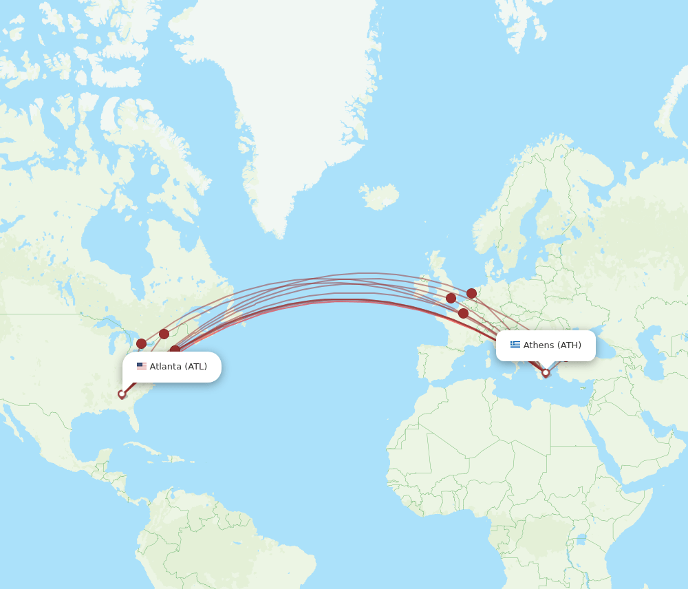 ATH-ATL flight routes