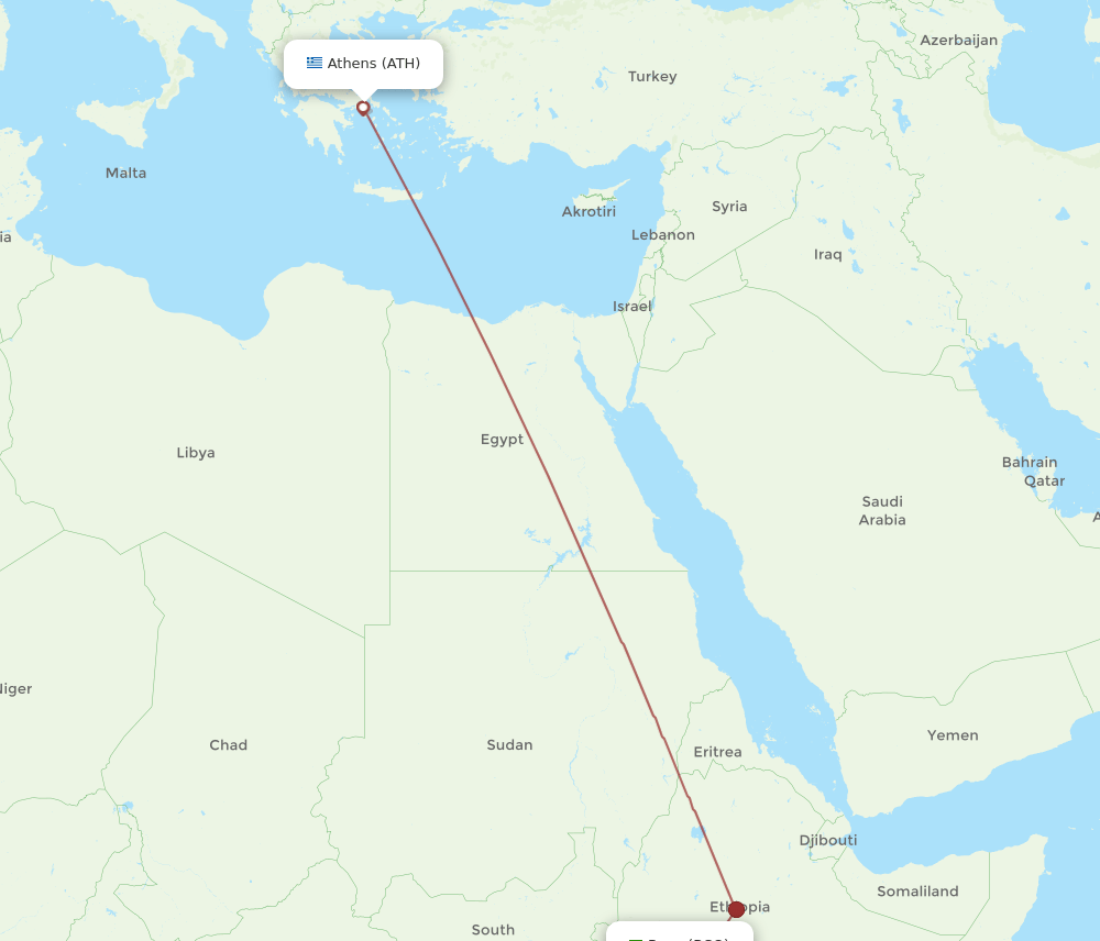 ATH-BCO flight routes