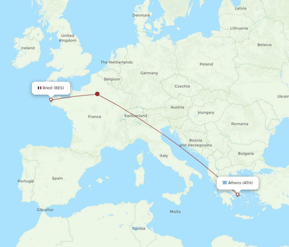 ATH-BES flight routes
