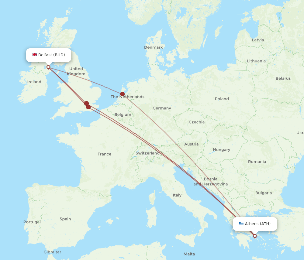 ATH-BHD flight routes