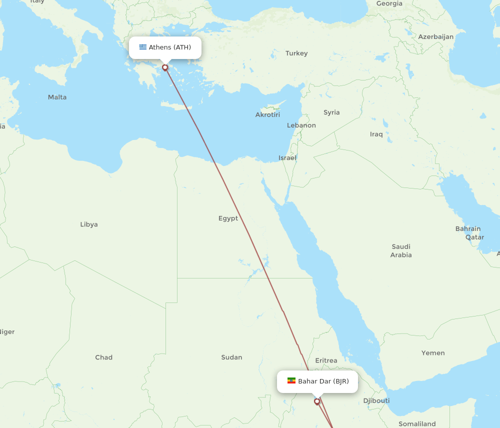 ATH-BJR flight routes