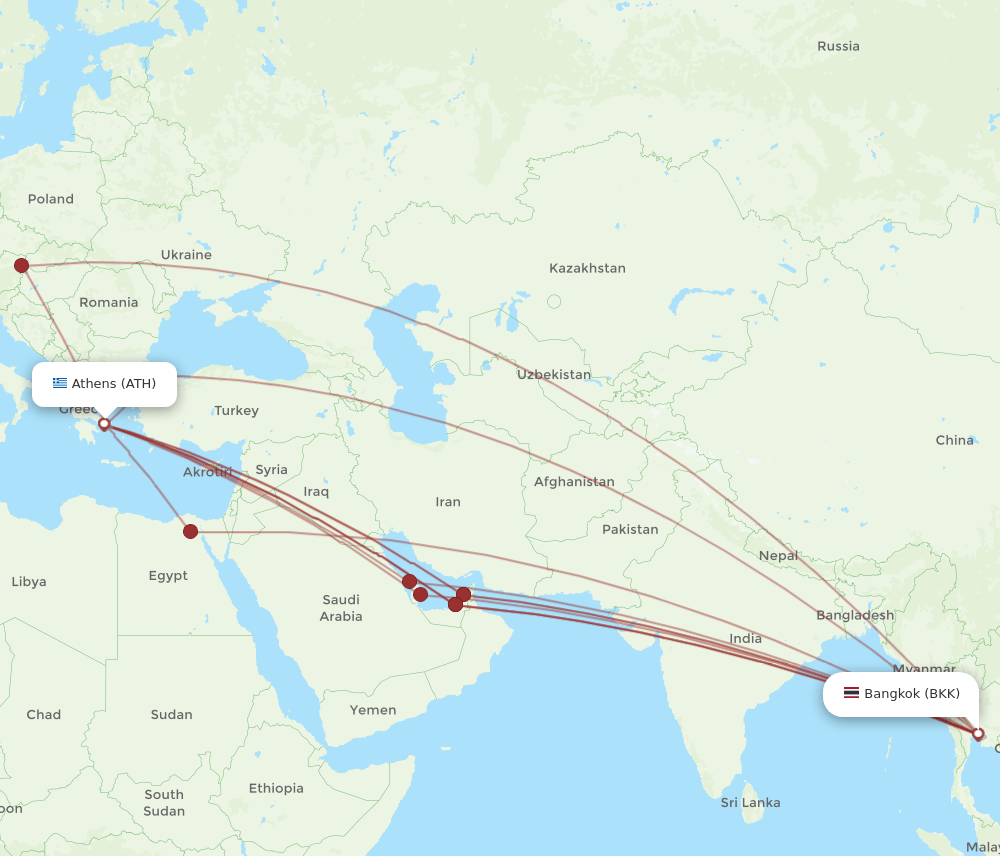 ATH-BKK flight routes