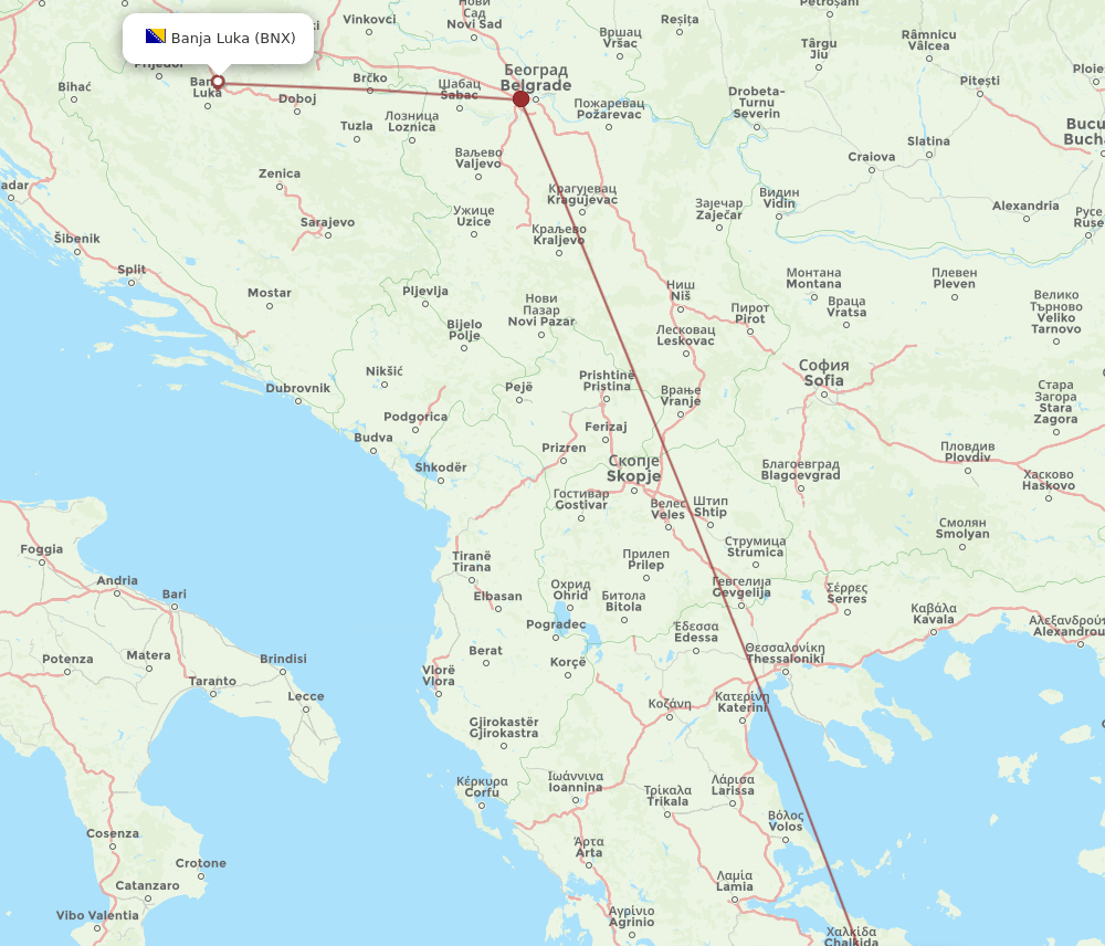 ATH-BNX flight routes