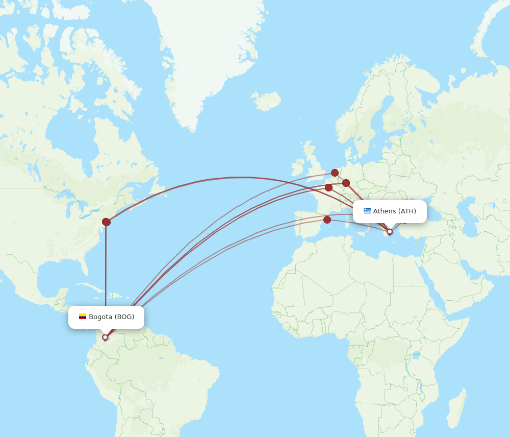 ATH-BOG flight routes