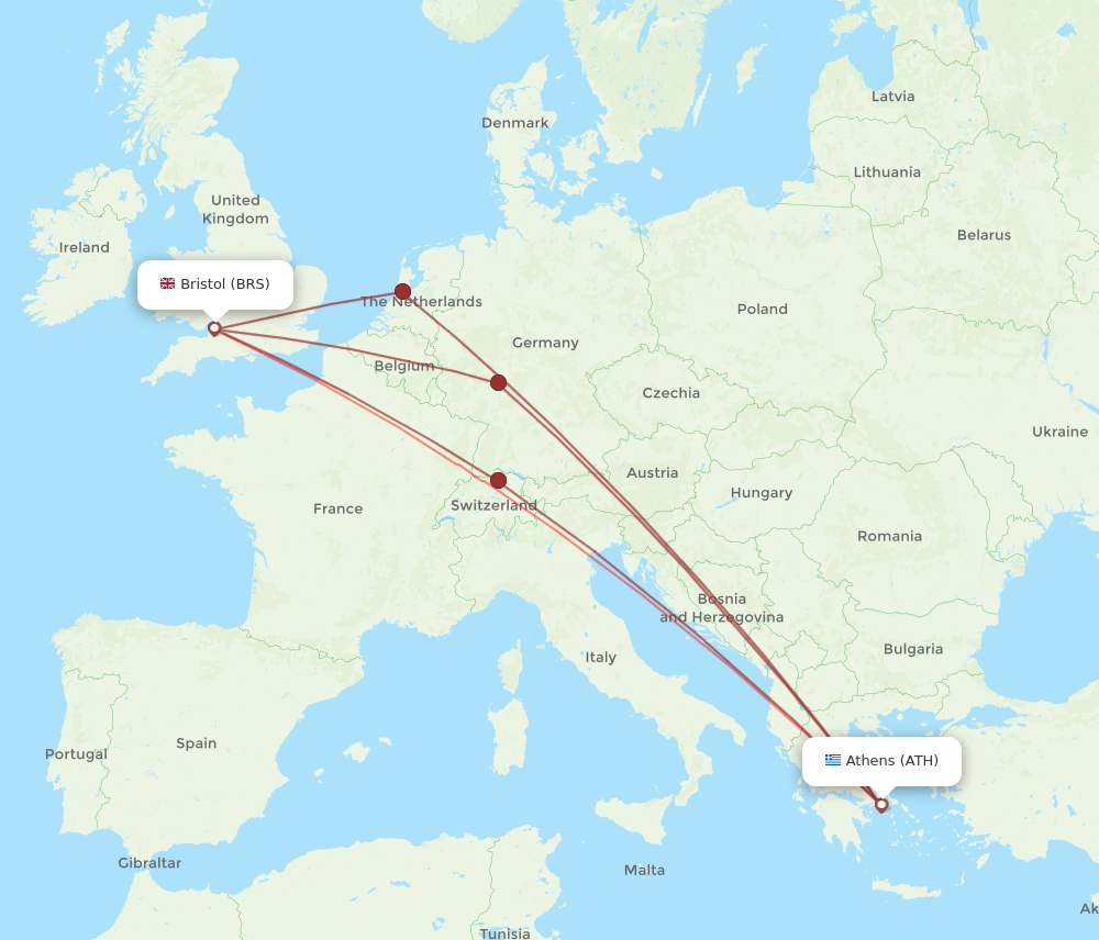 ATH-BRS flight routes