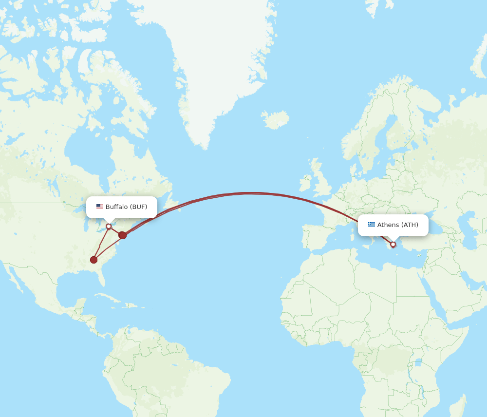ATH-BUF flight routes