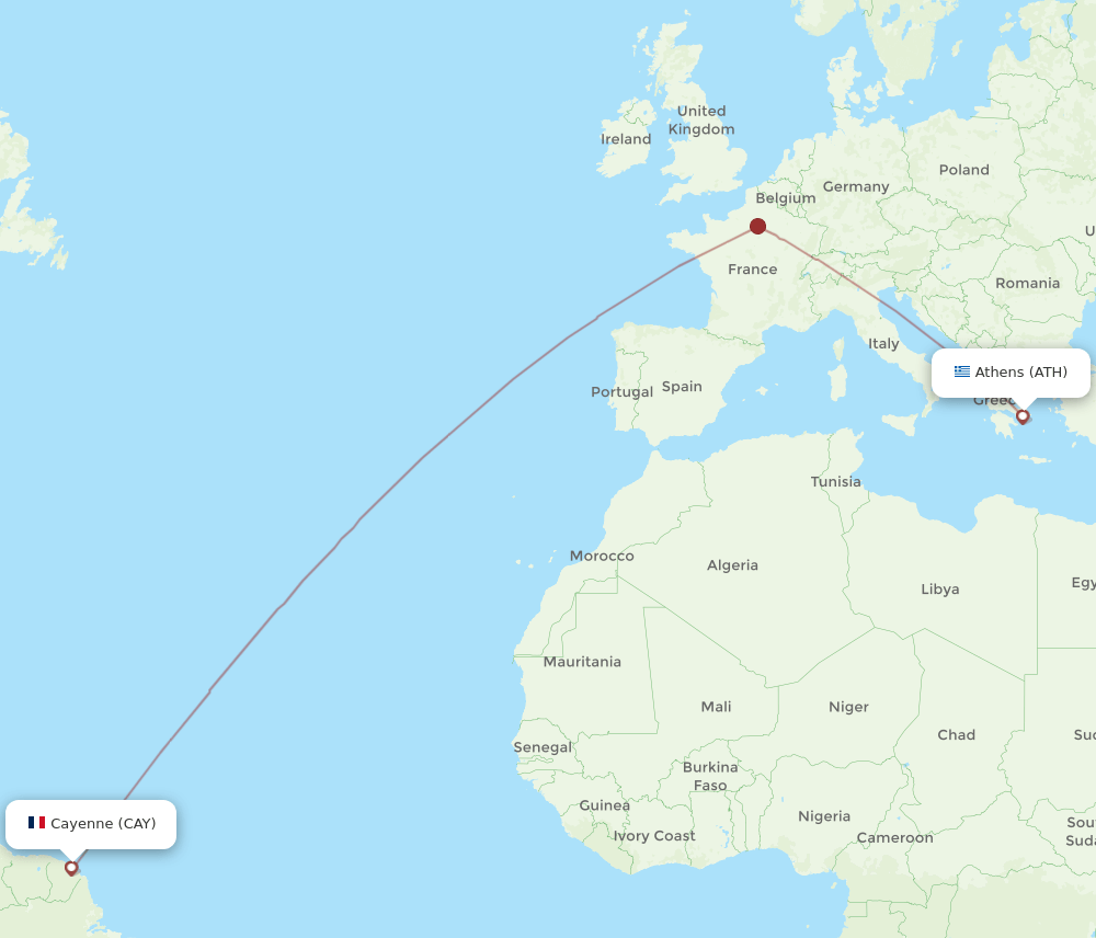 ATH-CAY flight routes