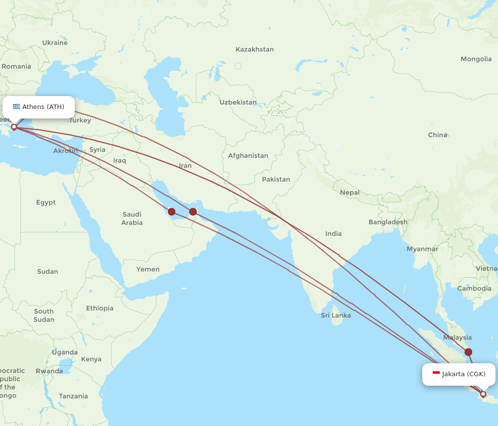 ATH-CGK flight routes