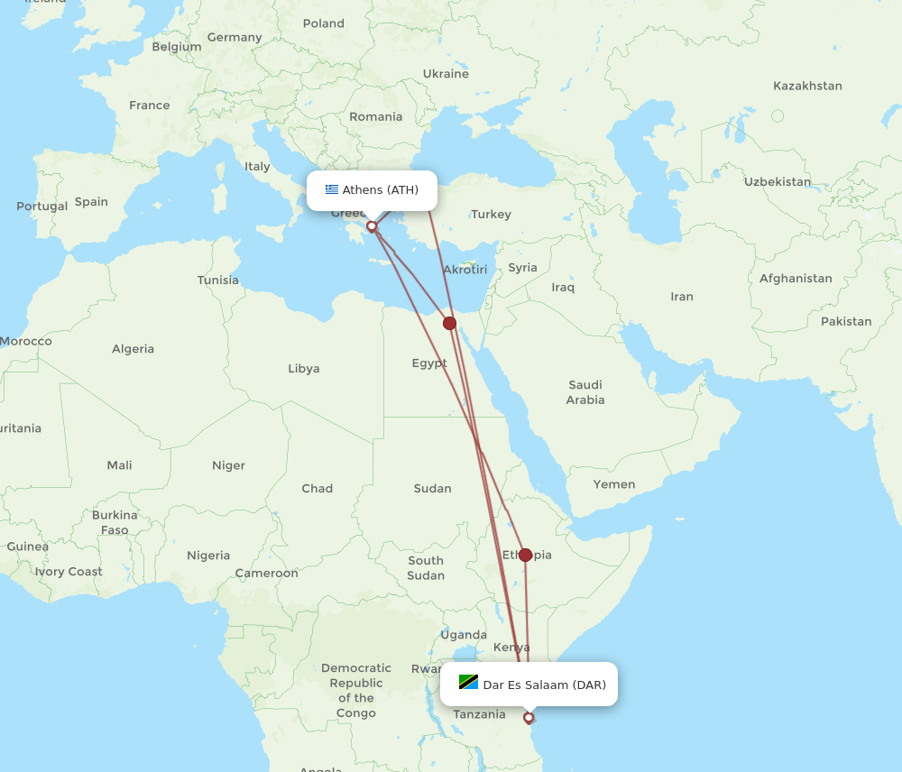 ATH-DAR flight routes