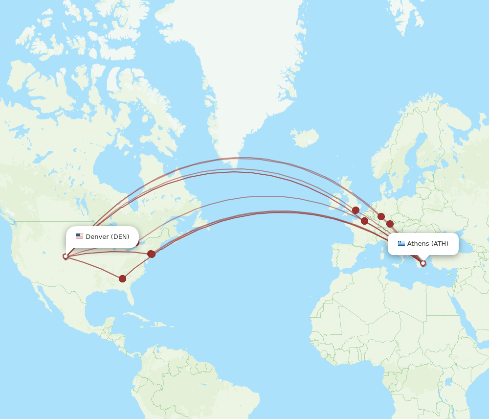 ATH-DEN flight routes